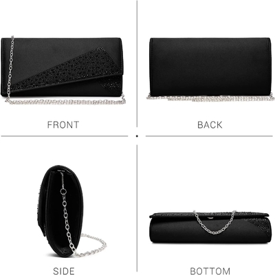 DASEIN VÉRINES SATIN RINESTONE CLAUCHE VÉRINERES sacs éblouissants brillant sac à main pour la fête mariage cocktail de bal