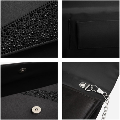 DASEIN VÉRINES SATIN RINESTONE CLAUCHE VÉRINERES sacs éblouissants brillant sac à main pour la fête mariage cocktail de bal