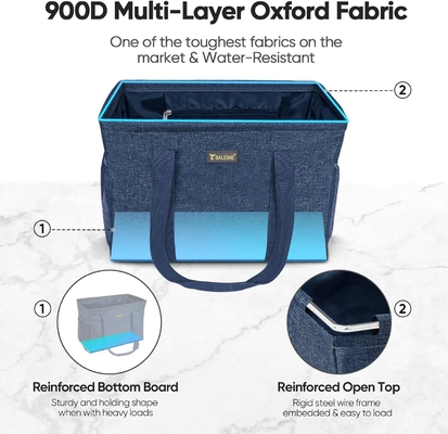 Sacs à main de baleine extrêmement grands avec cadre en fil de fer pour le stockage (bleu, 16,5'X14'X10')