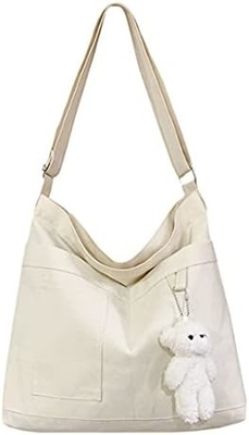 Marque: Kehpish Sac à main économique en coton toile, Sac à main croisé à trois poches extérieures