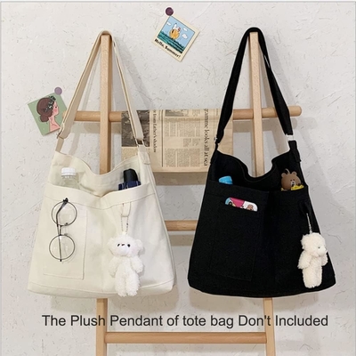 Marque: Kehpish Sac à main économique en coton toile, Sac à main croisé à trois poches extérieures