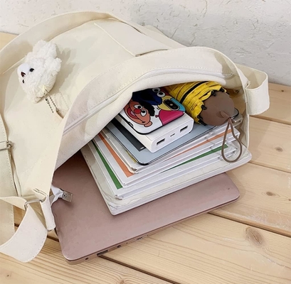 Marque: Kehpish Sac à main économique en coton toile, Sac à main croisé à trois poches extérieures