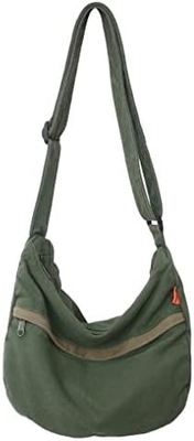 Marque: Kehpish Sac à main économique en coton toile, Sac à main croisé à trois poches extérieures
