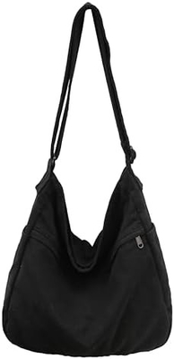 Marque: Kehpish Sac à main économique en coton toile, Sac à main croisé à trois poches extérieures