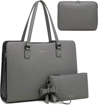 KEYLI 4PC SETS LAPTOP BAG pour femmes Large en cuir portable étui avec port de charge USB ordinateur épaule sacs à dos PU