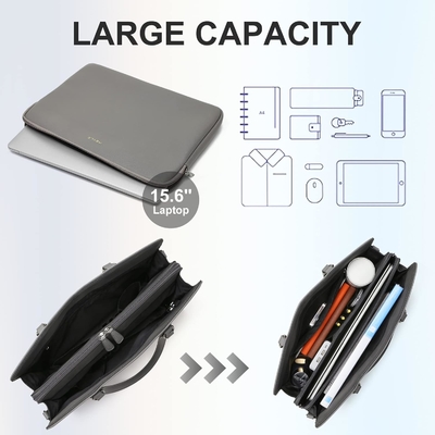 KEYLI 4PC SETS LAPTOP BAG pour femmes Large en cuir portable étui avec port de charge USB ordinateur épaule sacs à dos PU