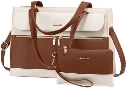 Lovevook LAPTOP BAG pour femmes 15.6 pouces LAPTOP TOTE BAG de travail en cuir professionnel