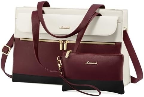 Lovevook LAPTOP BAG pour femmes 15.6 pouces LAPTOP TOTE BAG de travail en cuir professionnel