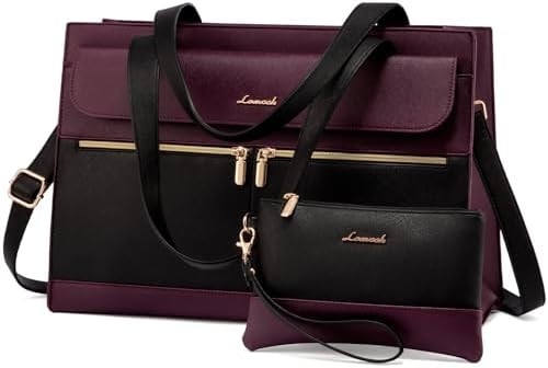 Lovevook LAPTOP BAG pour femmes 15.6 pouces LAPTOP TOTE BAG de travail en cuir professionnel