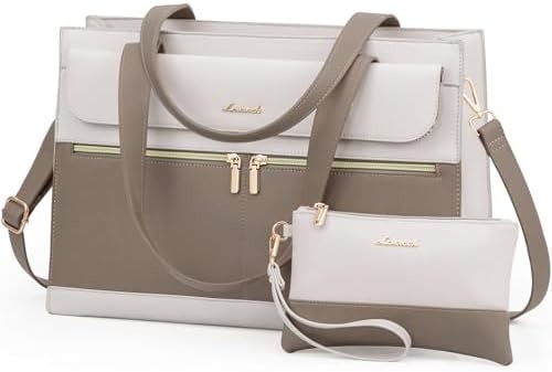 Lovevook LAPTOP BAG pour femmes 15.6 pouces LAPTOP TOTE BAG de travail en cuir professionnel
