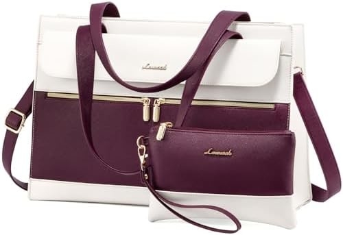 Lovevook LAPTOP BAG pour femmes 15.6 pouces LAPTOP TOTE BAG de travail en cuir professionnel