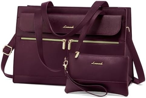 Lovevook LAPTOP BAG pour femmes 15.6 pouces LAPTOP TOTE BAG de travail en cuir professionnel