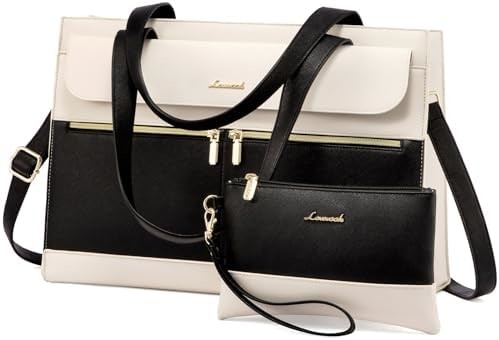Lovevook LAPTOP BAG pour femmes 15.6 pouces LAPTOP TOTE BAG de travail en cuir professionnel