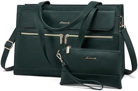 Lovevook LAPTOP BAG pour femmes 15.6 pouces LAPTOP TOTE BAG de travail en cuir professionnel