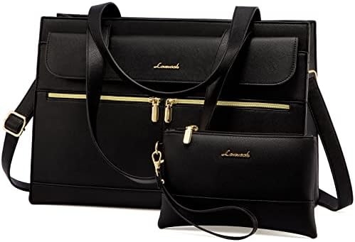 Lovevook LAPTOP BAG pour femmes 15.6 pouces LAPTOP TOTE BAG de travail en cuir professionnel