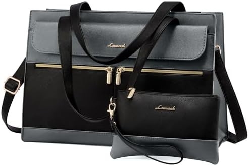 Lovevook LAPTOP BAG pour femmes 15.6 pouces LAPTOP TOTE BAG de travail en cuir professionnel