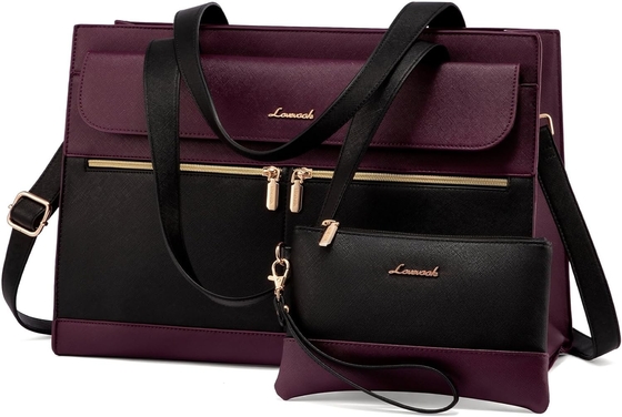 Lovevook LAPTOP BAG pour femmes 15.6 pouces LAPTOP TOTE BAG de travail en cuir professionnel