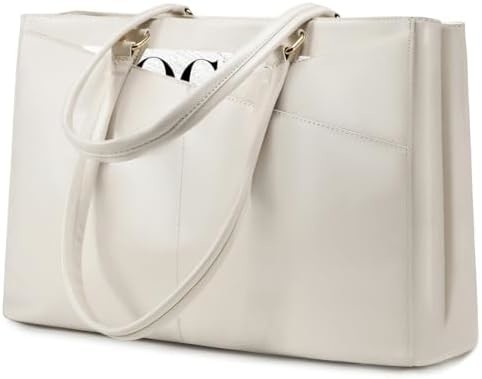 Laptop sac à main pour femmes 15,6 pouces en cuir étanche sacs d'ordinateur affaires bureau travail briefcase noir