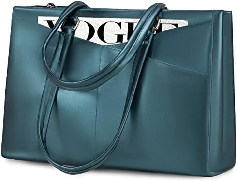 Laptop sac à main pour femmes 15,6 pouces en cuir étanche sacs d'ordinateur affaires bureau travail briefcase noir