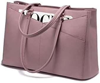 Laptop sac à main pour femmes 15,6 pouces en cuir étanche sacs d'ordinateur affaires bureau travail briefcase noir