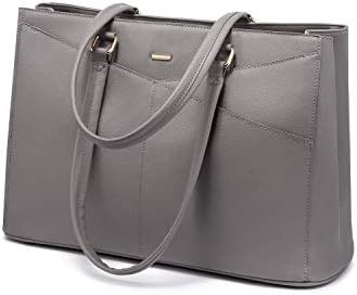 Laptop sac à main pour femmes 15,6 pouces en cuir étanche sacs d'ordinateur affaires bureau travail briefcase noir