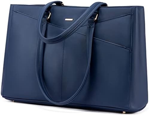 Laptop sac à main pour femmes 15,6 pouces en cuir étanche sacs d'ordinateur affaires bureau travail briefcase noir
