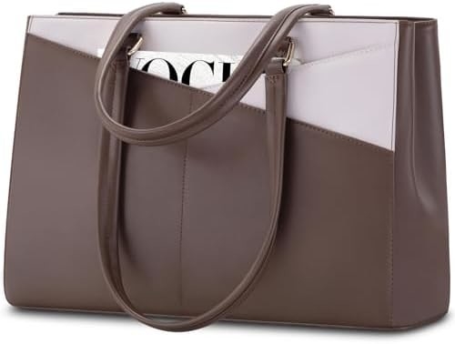 Laptop sac à main pour femmes 15,6 pouces en cuir étanche sacs d'ordinateur affaires bureau travail briefcase noir