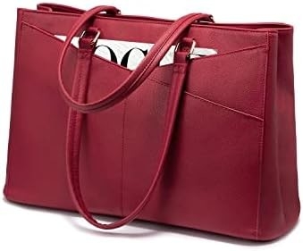 Laptop sac à main pour femmes 15,6 pouces en cuir étanche sacs d'ordinateur affaires bureau travail briefcase noir