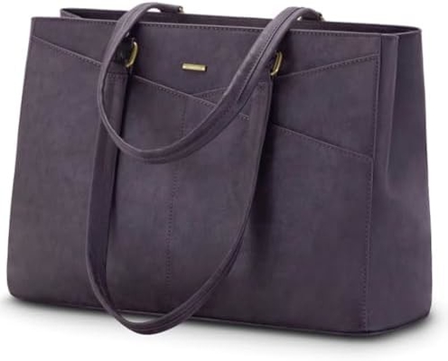 Laptop sac à main pour femmes 15,6 pouces en cuir étanche sacs d'ordinateur affaires bureau travail briefcase noir