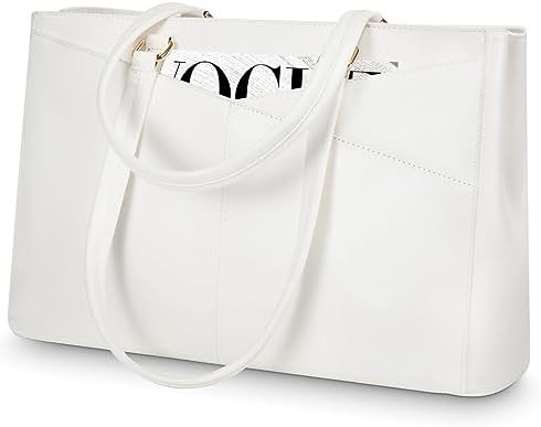 Laptop sac à main pour femmes 15,6 pouces en cuir étanche sacs d'ordinateur affaires bureau travail briefcase noir