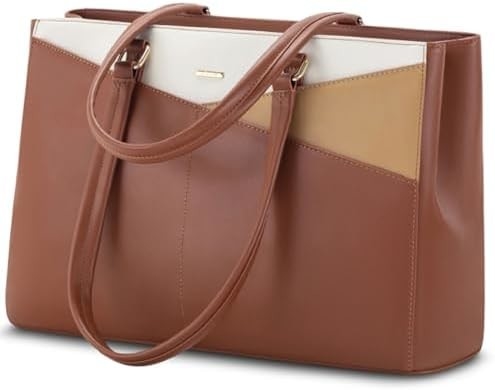 Laptop sac à main pour femmes 15,6 pouces en cuir étanche sacs d'ordinateur affaires bureau travail briefcase noir