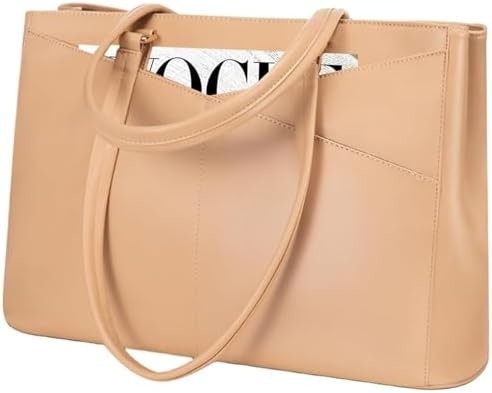 Laptop sac à main pour femmes 15,6 pouces en cuir étanche sacs d'ordinateur affaires bureau travail briefcase noir