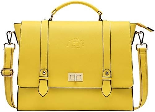Un portefeuille de 17 pouces pour ordinateur portable pour femme, pourpre vintage Saffiano en cuir écologique, multi-compartiment, capacité de poids de 3 livres
