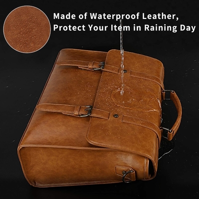 VINTAGE 15.6 pouces imperméable en cuir ordinateur portable briefcase gros sac à main sac à main rétro bureau collège