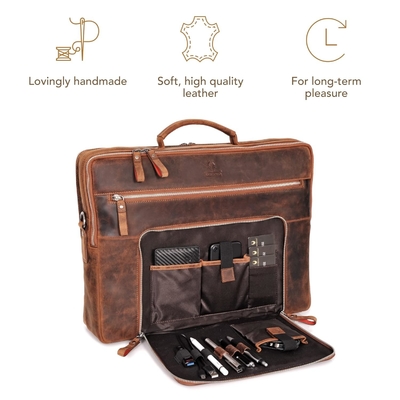 Sac portable San Francisco 17 pouces Je sac à main en cuir pour ordinateur Je porte-documents pour bureau,