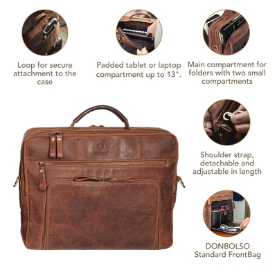 Sac portable San Francisco 17 pouces Je sac à main en cuir pour ordinateur Je porte-documents pour bureau,