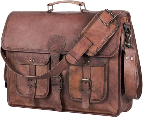 18 pouces de cuir boîtier ordinateur portable sac messager meilleur ordinateur sac à main sacs faits à la main pour hommes et femmes