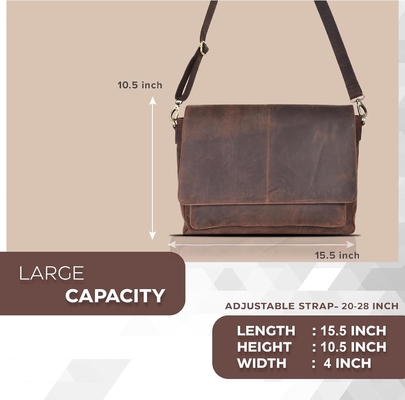 Vestige de messagerie en cuir pour hommes et femmes - Vestige portable pour collège, bureau, épaule réglable