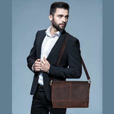 Vestige de messagerie en cuir pour hommes et femmes - Vestige portable pour collège, bureau, épaule réglable