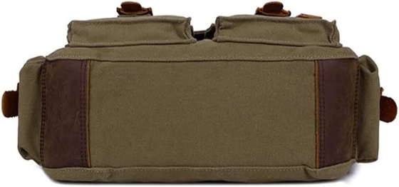 VINTAGE SECHUNK en cuir militaire toile L'ordinateur portable sac messager sacs moyen