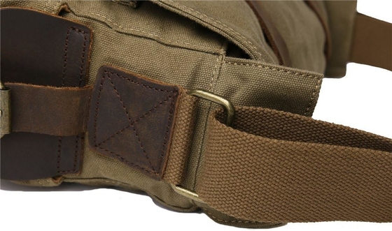 VINTAGE SECHUNK en cuir militaire toile L'ordinateur portable sac messager sacs moyen