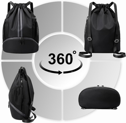HOEDIA SPORTS ROCKPACK - SAUFETTE à cordes SPORT BAG GYM avec un compartiment chaussures et une poche imperméable à l'humidité pour femmes et hommes