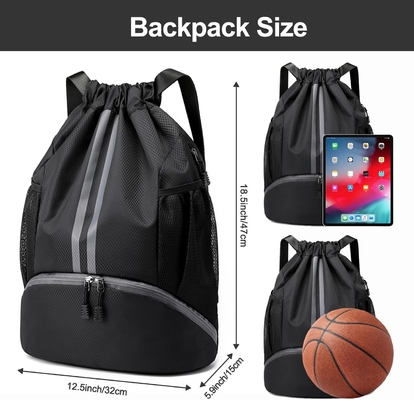 HOEDIA SPORTS ROCKPACK - SAUFETTE à cordes SPORT BAG GYM avec un compartiment chaussures et une poche imperméable à l'humidité pour femmes et hommes