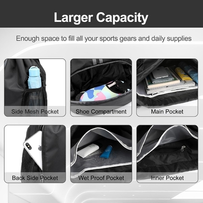 HOEDIA SPORTS ROCKPACK - SAUFETTE à cordes SPORT BAG GYM avec un compartiment chaussures et une poche imperméable à l'humidité pour femmes et hommes