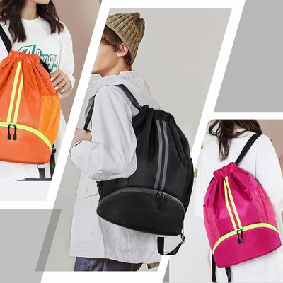 HOEDIA SPORTS ROCKPACK - SAUFETTE à cordes SPORT BAG GYM avec un compartiment chaussures et une poche imperméable à l'humidité pour femmes et hommes