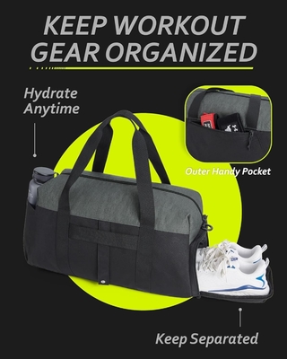 Bags de gymnastique pour hommes, femmes, sac à dos pliable, sac à dos de week-end léger avec un compartiment chaussures,