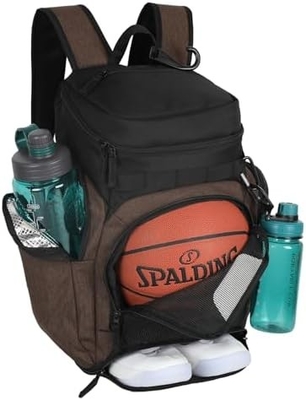 Sac à dos de basket-ball, sac de sport grand, sac de gym avec compartiment balle et compartiment chaussures pour magasiner chaussures de sport eau