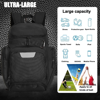 Sac à dos de basket-ball, sac de sport grand, sac de gym avec compartiment balle et compartiment chaussures pour magasiner chaussures de sport eau