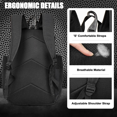 Sac à dos de basket-ball, sac de sport grand, sac de gym avec compartiment balle et compartiment chaussures pour magasiner chaussures de sport eau
