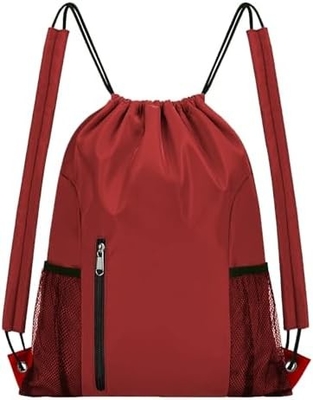 Le sac à dos à cordes pour hommes et femmes rouge